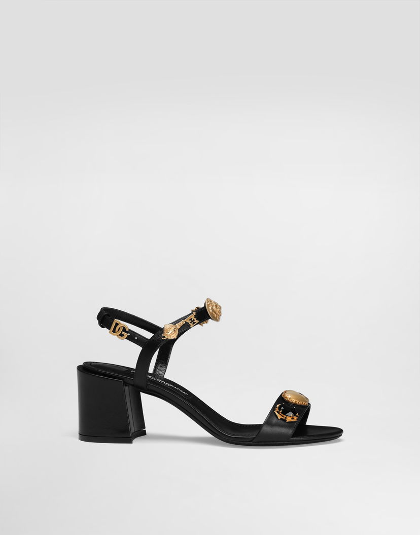 Аксесоари Dolce & Gabbana Dolce & Gabbana Embroidered Jeweled Block Heel Sandals Черно | CR1904AO03380999