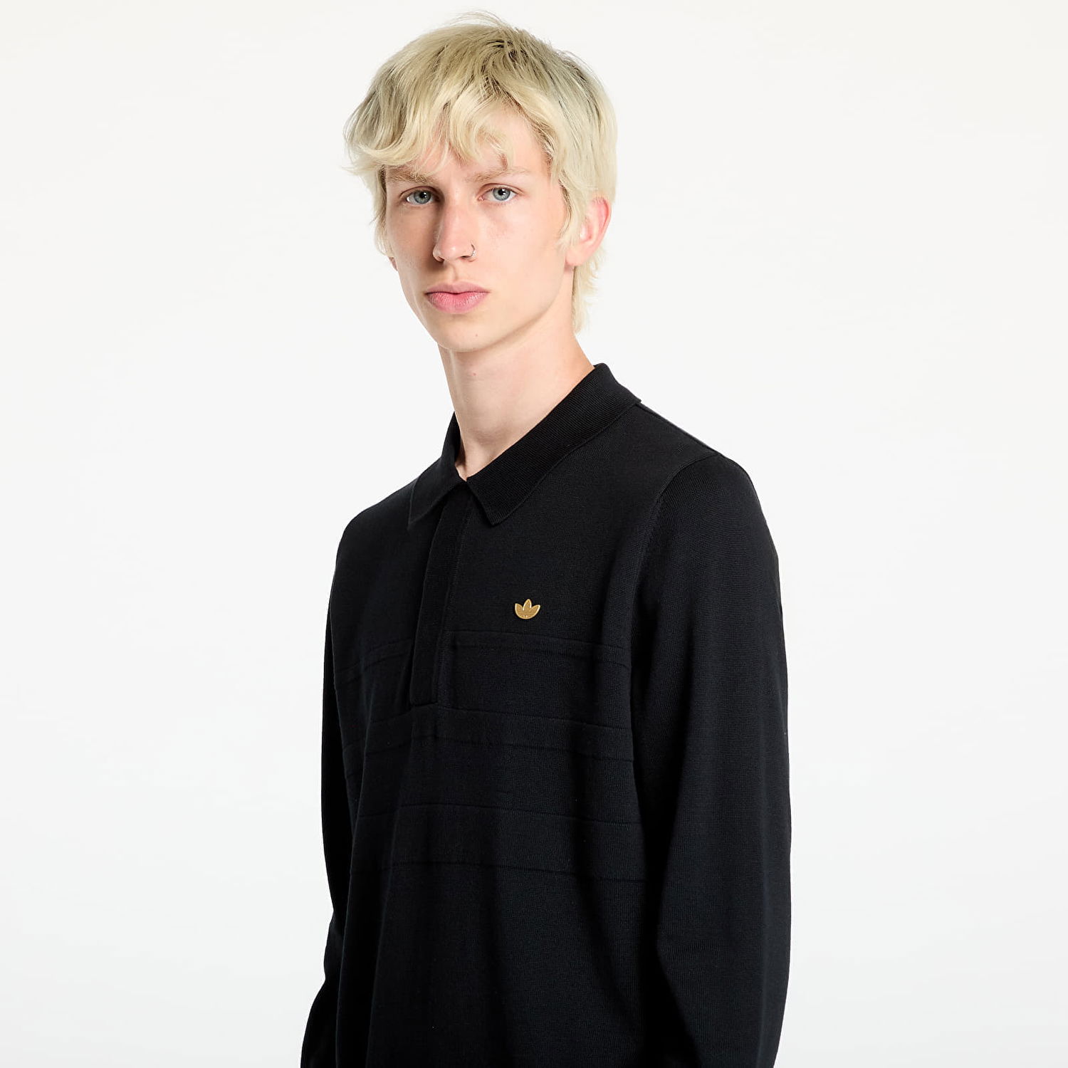 Поло тениска adidas Originals Long Sleeve Polo Tee Black Черно | IY9955, 1