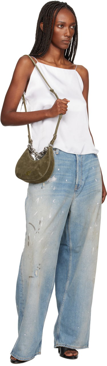 Дамска чанта Off-White Hemisphere Suede Bag Зелено | OWNN184F25LEA0035800, 3