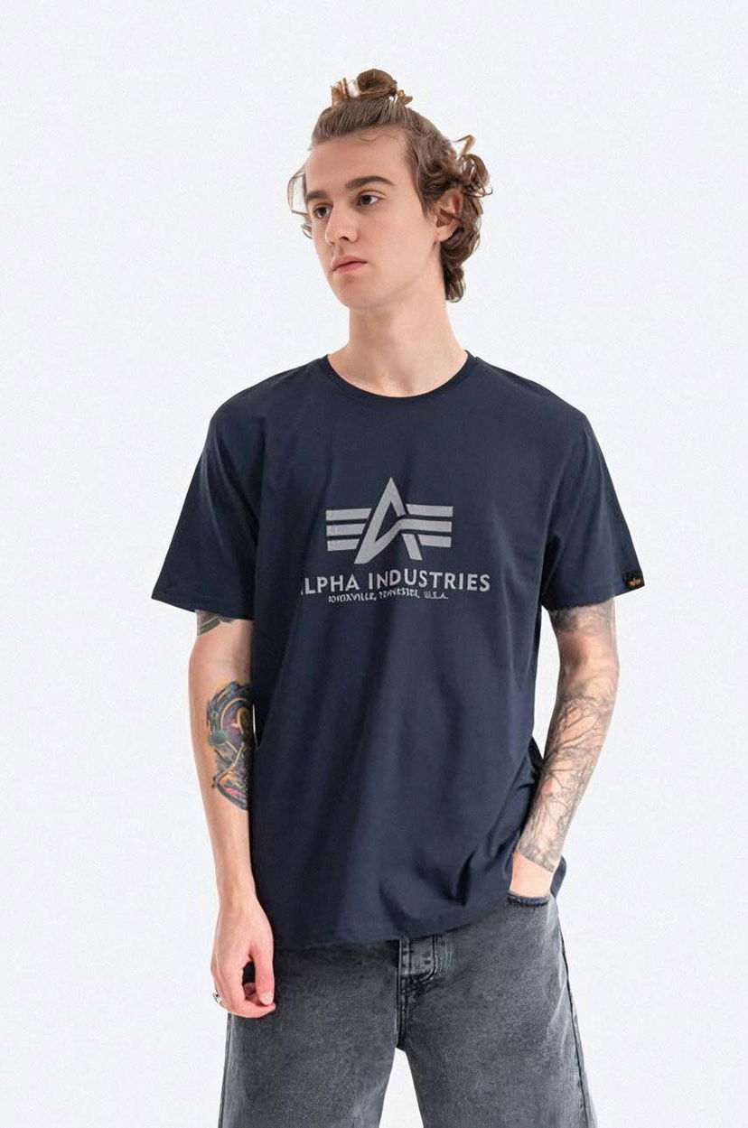 Тениска Alpha Industries Print T-Shirt Синьо | 100501RP.07