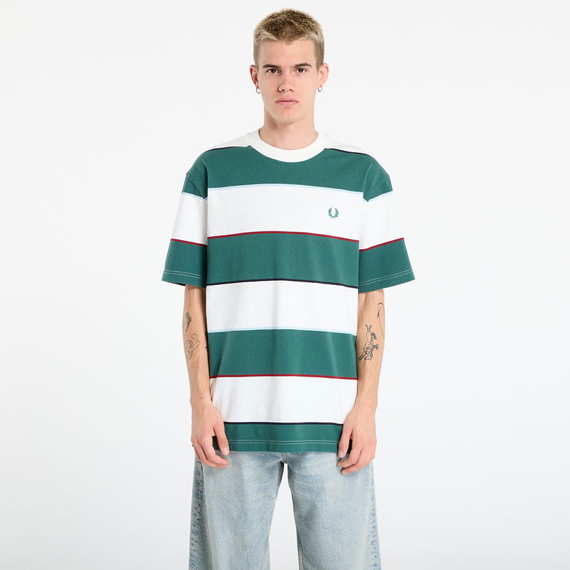 Тениска Fred Perry Fred Perry Striped Relaxed T-Shirt Зелено | M1749 129