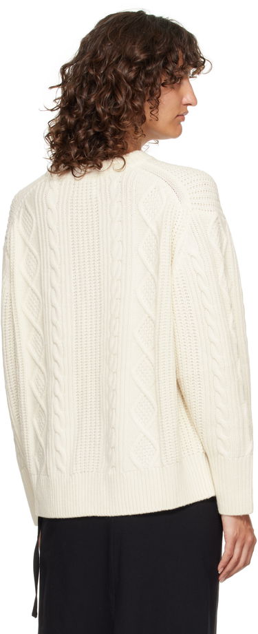 Пуловер Loulou de Saison Loulou de Saison Silva Cable Knit Sweater Бяло | SILVA, 2
