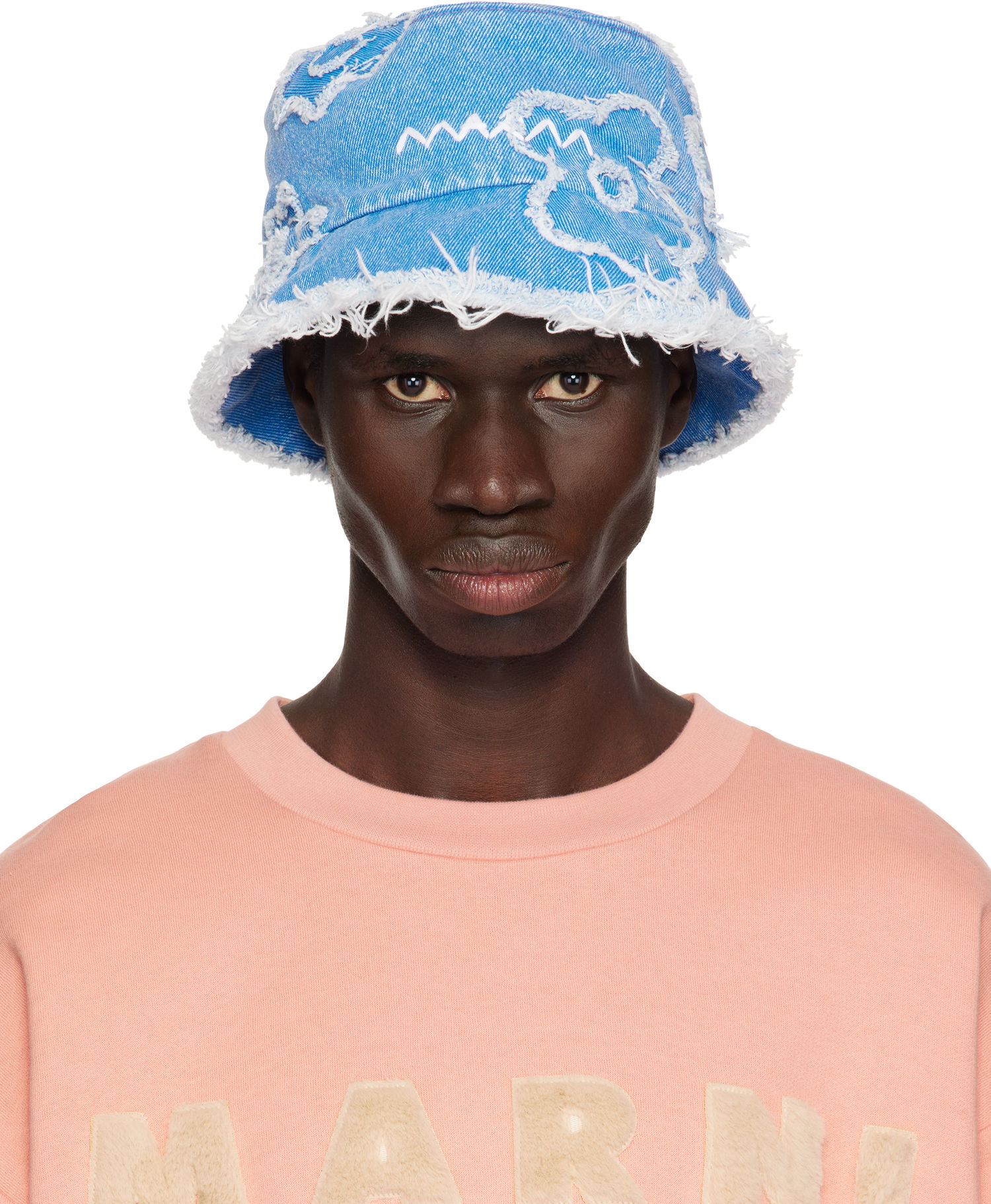 Шапка Marni Frayed Patched Denim Bucket Hat Синьо | CLZC0161QS USCX34, 0