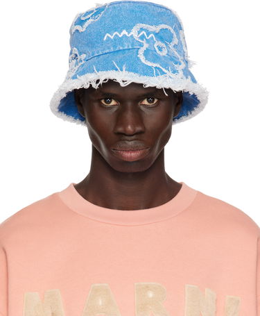 Шапка Marni Frayed Patched Denim Bucket Hat Синьо | CLZC0161QS USCX34, 0