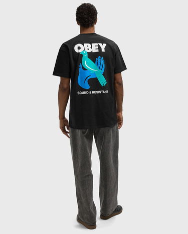 Тениска OBEY T-Shirt sound & resistance bird Черно | 165264213-BLK, 1