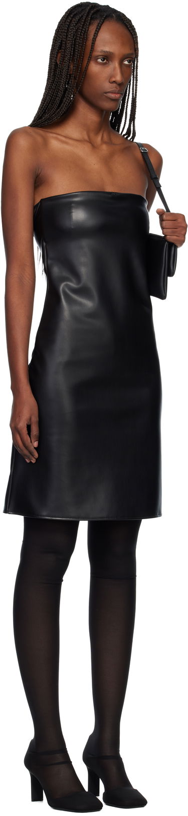 Pокля Courrèges Courrèges Bustier Lingerie Faux-Leather Minidress Черно | 425JRO749PU0049, 1
