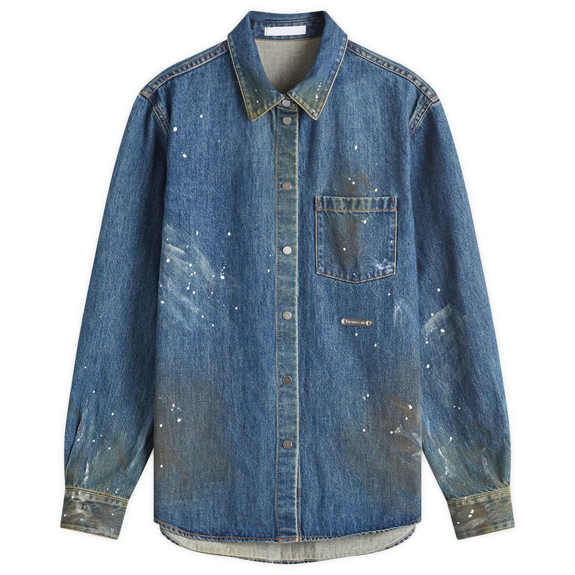 Риза Helmut Lang Paint Splattered Denim Shirt Синьо | O05DW102-21W