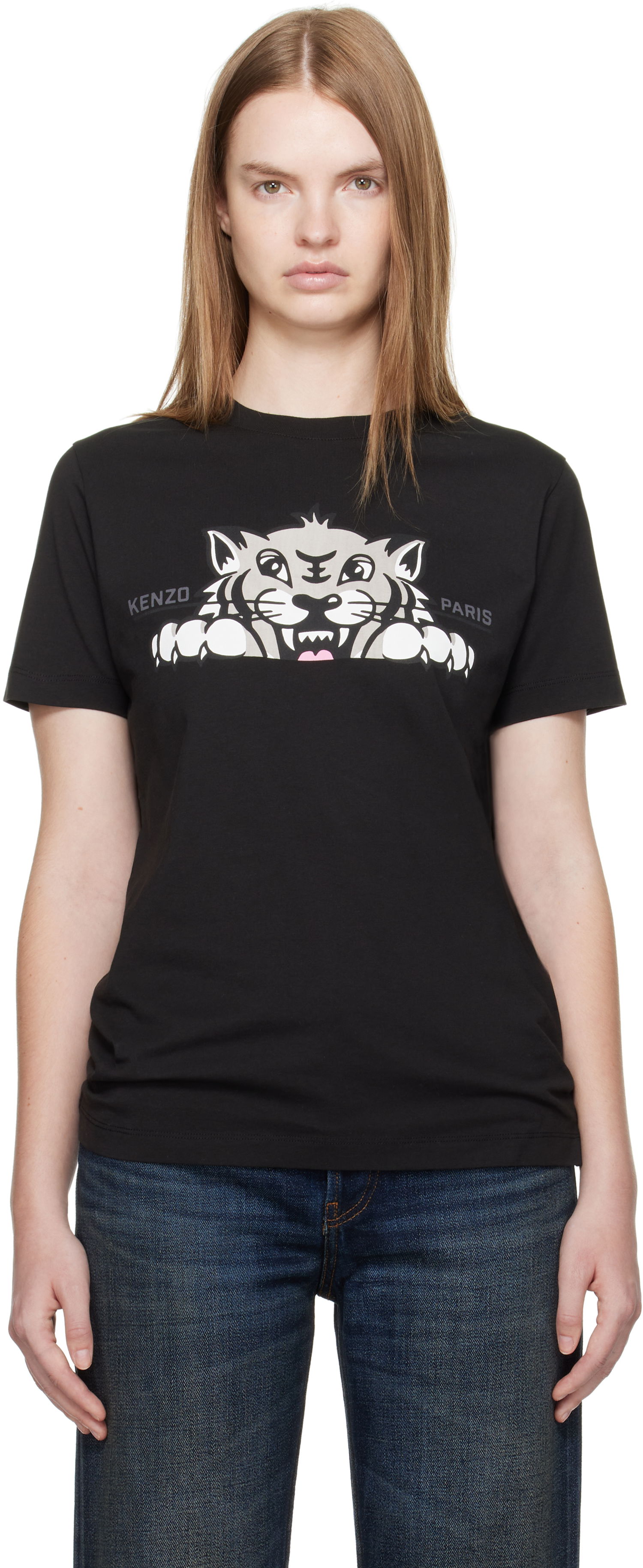 Тениска KENZO Kenzo Paris 'Happy Tiger' T-Shirt Черно | FF62TS3524SO, 0