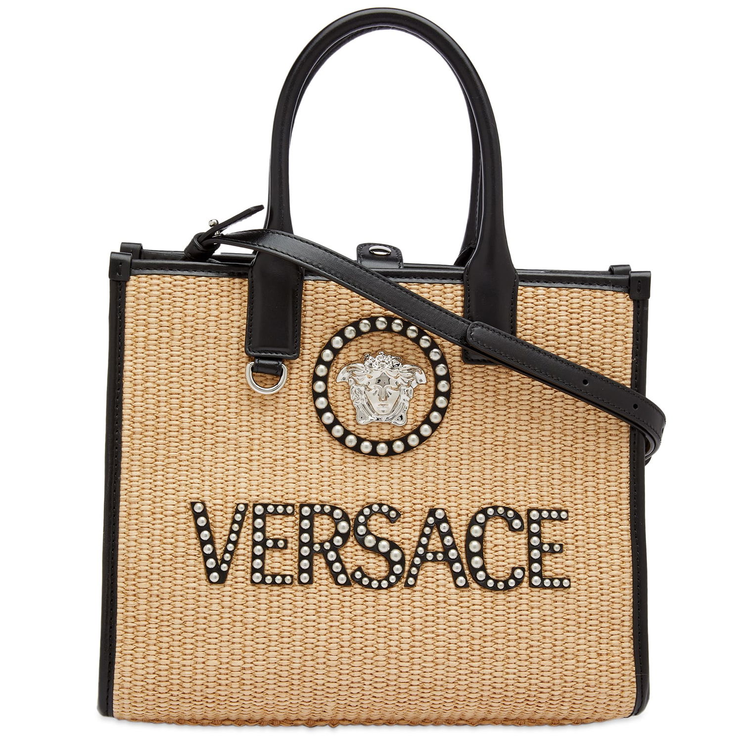 Голяма пазарска чанта Versace Small Stud Tote Bag Beige Бежово | 1005861-1A08263-2KA1P, 0