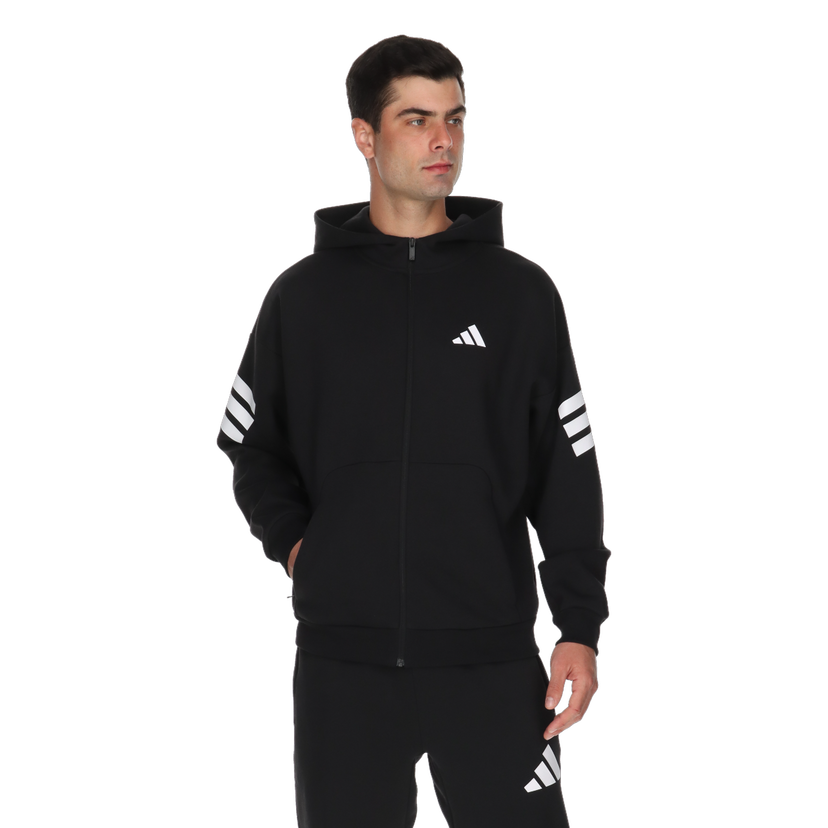 Суитчър adidas Originals 3-Stripes Full-Zip Hoodie Черно | JD4827