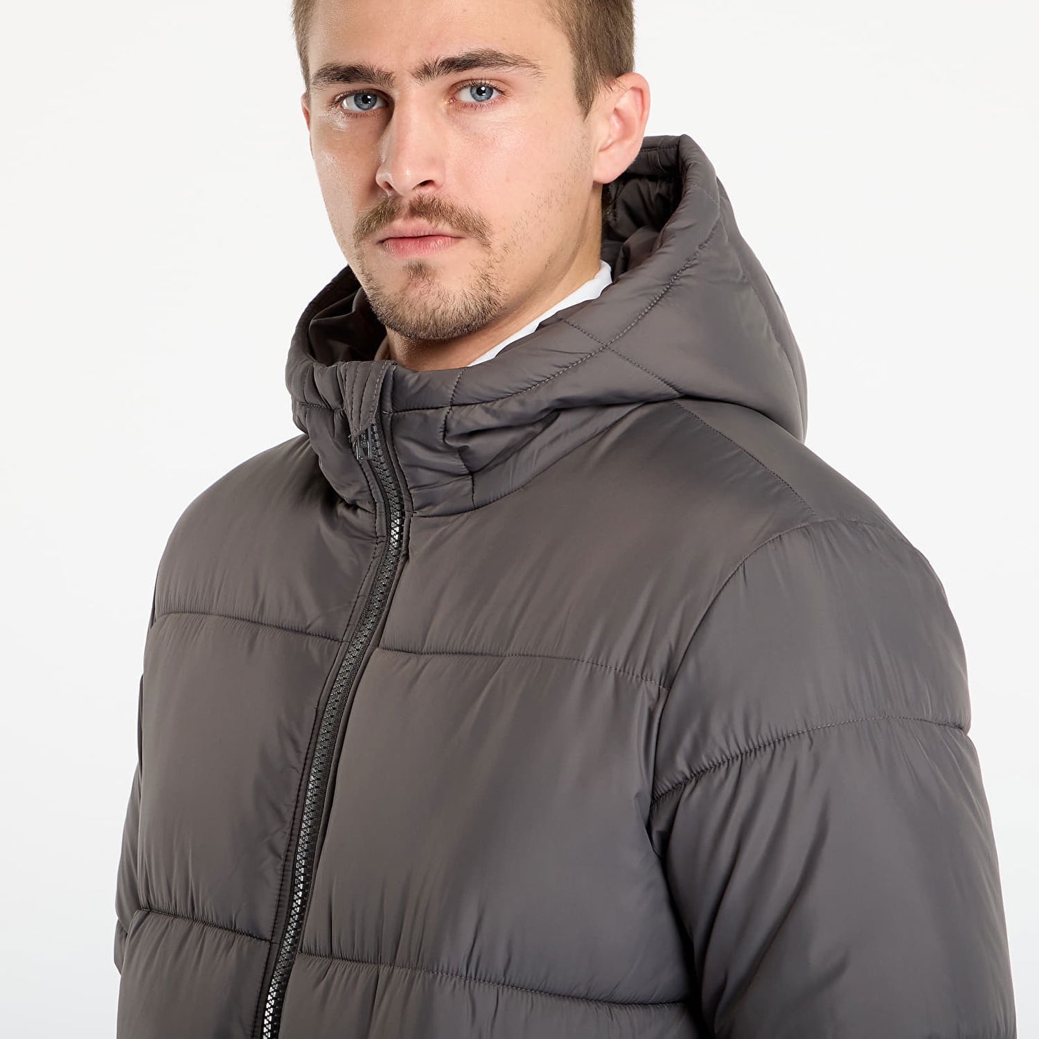 Палта Urban Classics Hooded Long Puffer Coat Сиво | TB7010-03516, 1