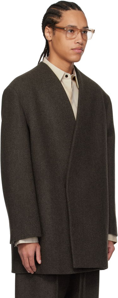 Палта Fear of God Fear of God Collarless Coat Кафяво | FGE260-603HCT, 1