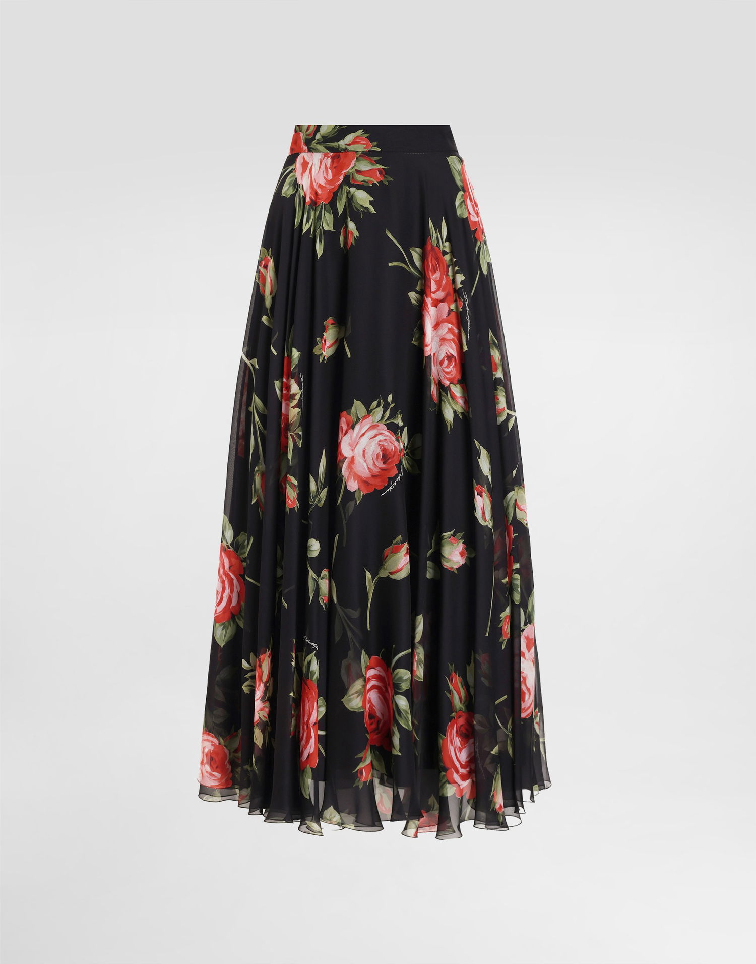 Пола Dolce & Gabbana Rose Bouquet-print Chiffon Circle Skirt Многоцветен | F4CSOTIS11FHN5ZN, 0