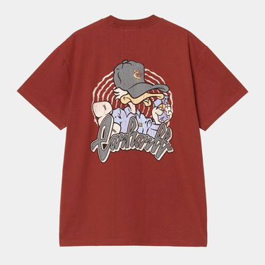 Тениска Carhartt WIP S/S Chedda T-Shirt heavy stone wash Бургунди | I035428_9, 1