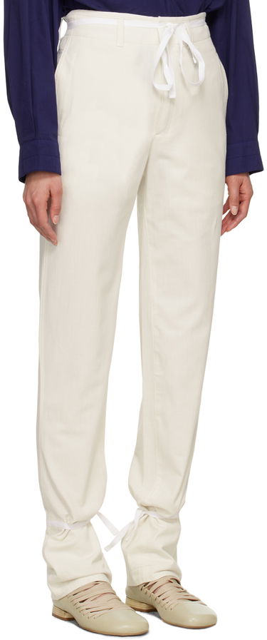 Панталони LEMAIRE Straight Leg Tie Hem Trousers Бяло | PA1098 LF1253, 1