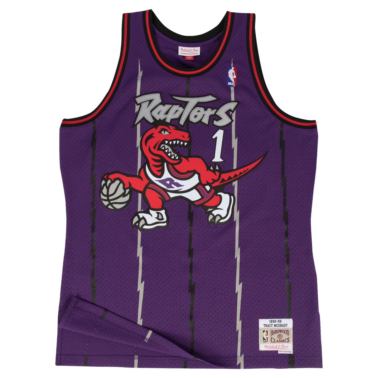 Фланелка Mitchell & Ness NBA Swingman Jersey Toronto Raptors Tracy McGrady Лилаво | SMJYGS18215-TRAPURP98TMC, 0