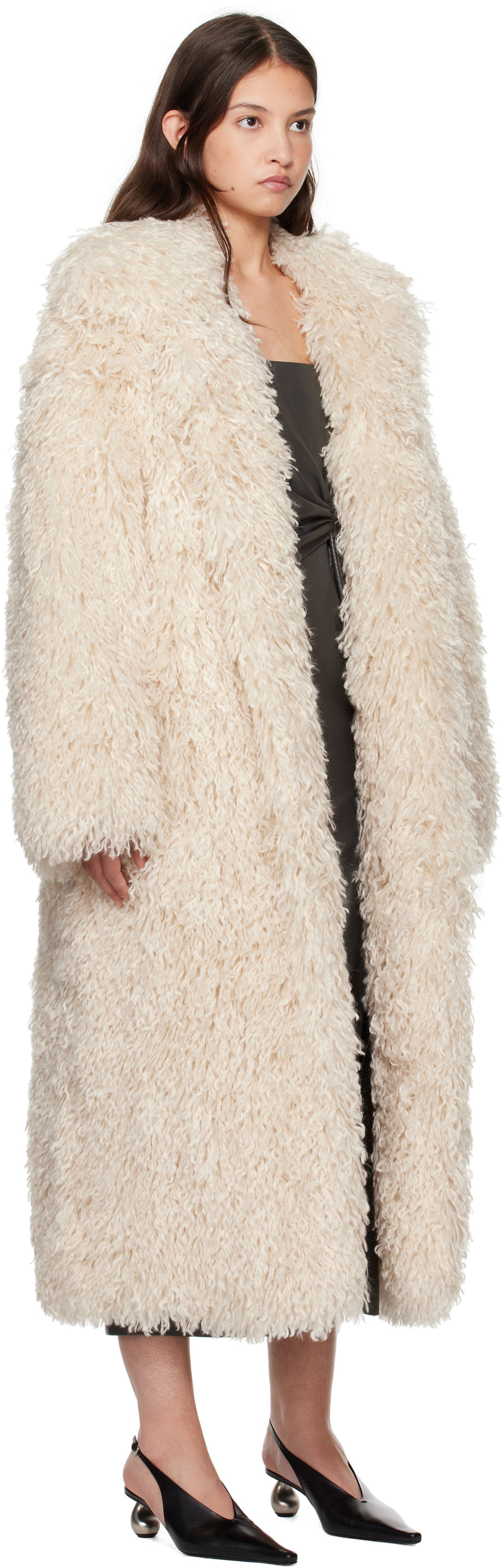 Палта Nanushka Nanushka Kilah Faux-Fur Long Coat Бежово | NU24FWOW40271, 1