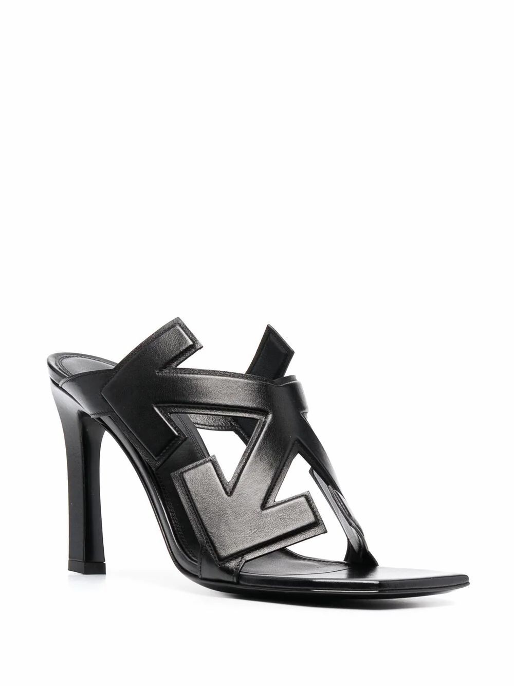 Кецове и обувки Off-White Off-White Arrow Leather Heeled Sandals Черно | OWIH010S21LEA0011000, 1