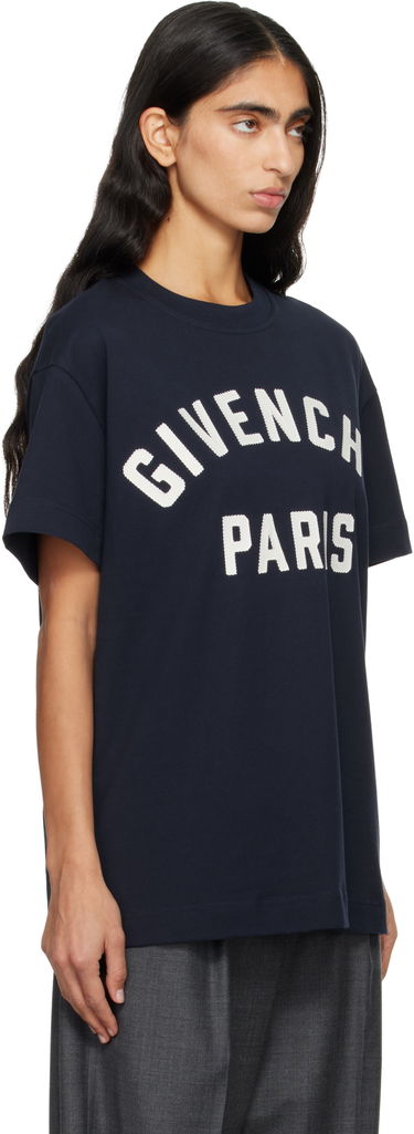 Тениска Givenchy Givenchy Paris Boxy Fit T-shirt Тъмно синьо | BW70FM3YRS411, 1