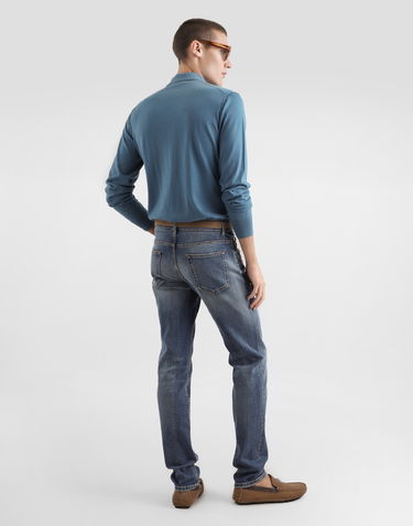 Поло тениска Dolce & Gabbana Cashmere Polo Shirt Синьо | GXZ25TJBW1PB0786, 2