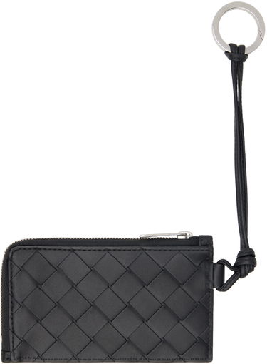 Портфейл Bottega Veneta Intrecciato L-Zippered Leather Card Holder Сиво | 775544VCPQ3, 1