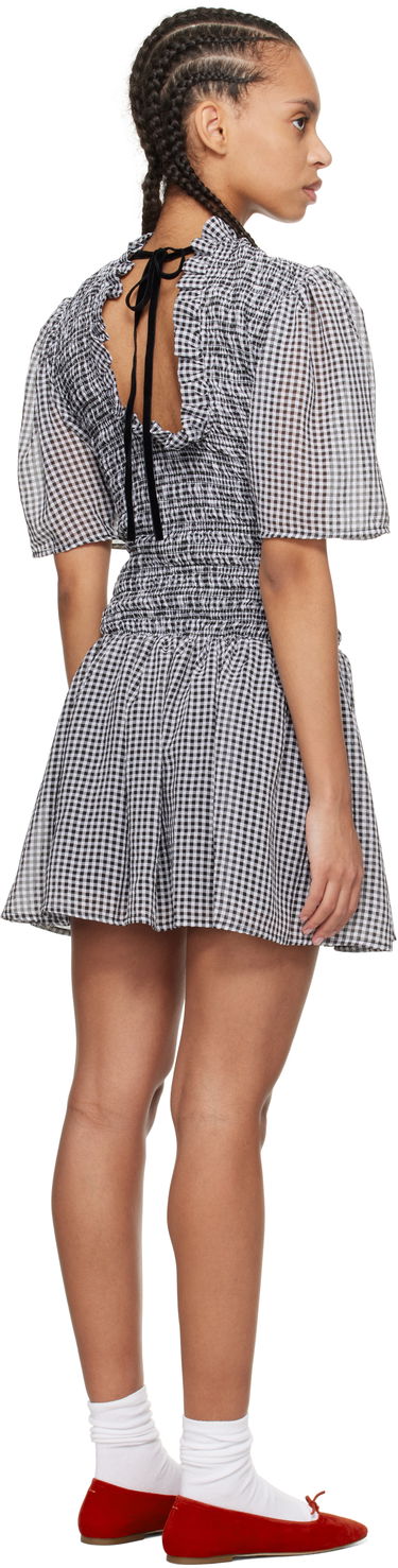 Pокля GANNI GANNI Sheer Check Smock Mini Dress Черно | W0034, 2