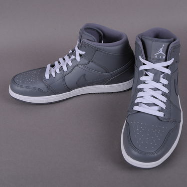 Кецове и обувки Jordan Air Jordan 1 Mid ''Grey White'' Сиво | 554724 003, 2