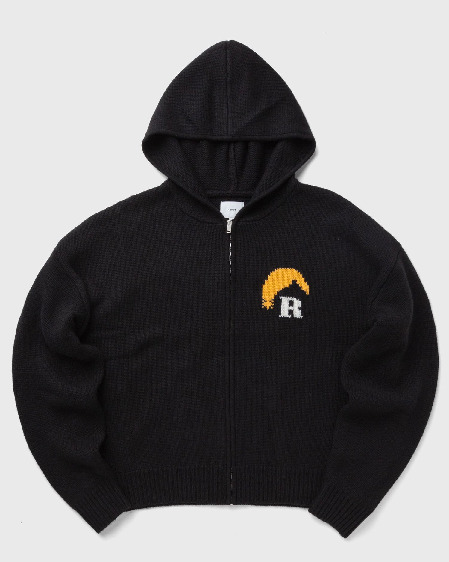 Суитчър Rhude MOONLIGHT KNIT ZIP-UP HOODIE Черно | RHPF24HO018672322, 0