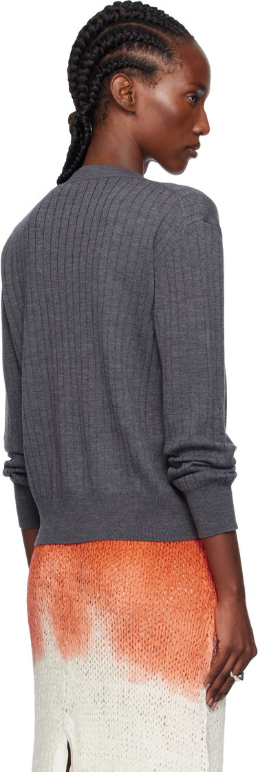 Пуловер Bottega Veneta Bottega Veneta Wool Rib Knit Cardigan Сиво | 835337 V5L70, 2