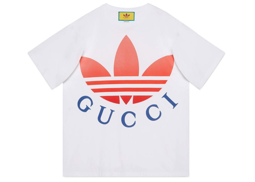 Тениска Gucci x Adidas T-Shirt White/Red Сиво | 723384 XJE2A 9280