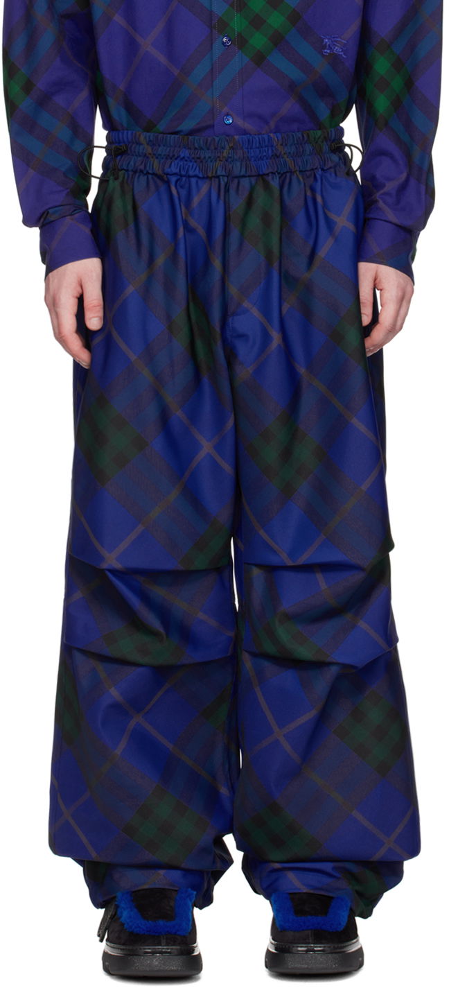 Спортни панталони Burberry Blue Check Sweatpants Синьо | 8083372, 0