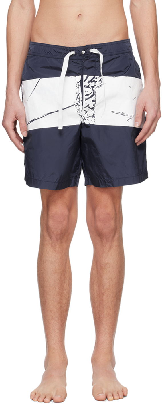 Бански Stone Island Navy Bonded Swim Shorts Тъмно синьо | 8015B02X6, 0