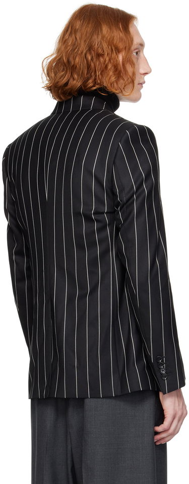 Яке Dolce & Gabbana Dolce & Gabbana Pinstripe Double-Breasted Blazer Черно | G2QU4TFR204, 2