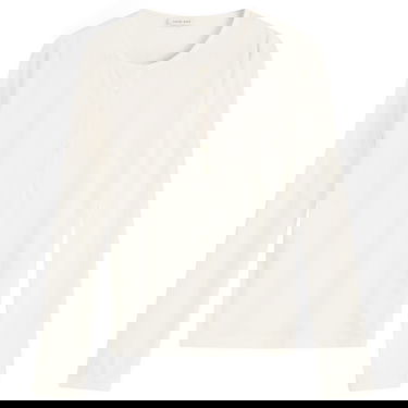 Тениска Anine Bing Anine Bing Pia Pointelle Long Sleeve T-Shirt, Size Large Бяло | A-08-11225-OFW26, 1