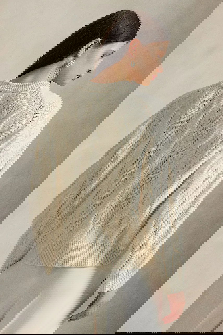 Пуловер Polo by Ralph Lauren Wool Cable-Knit V-Neck Sweater Бяло | 211972127, 1