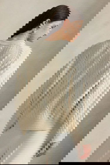 Пуловер Polo by Ralph Lauren Wool Cable-Knit V-Neck Sweater Бяло | 211972127, 1