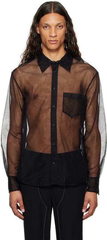 Риза Simone Rocha Simone Rocha Sheer Shirt Черно | 5289 0069, 0