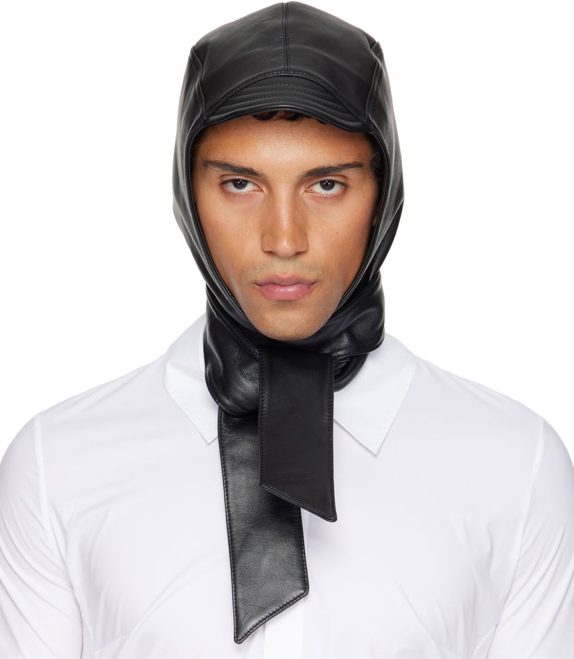 Шапка Jean Paul Gaultier Jean Paul Gaultier Leather Hood Черно | 25/03-U-AC024-L030-00