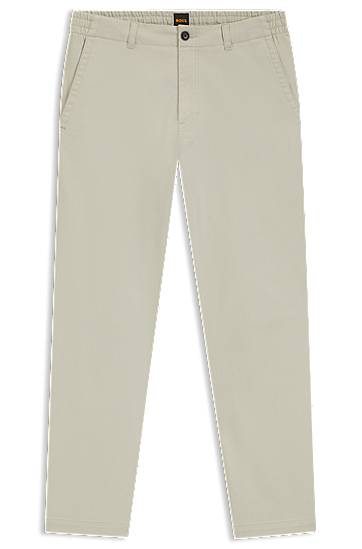 Панталони BOSS Regular-Fit Cotton-Blend Twill Trousers Бежово | 50542986, 0