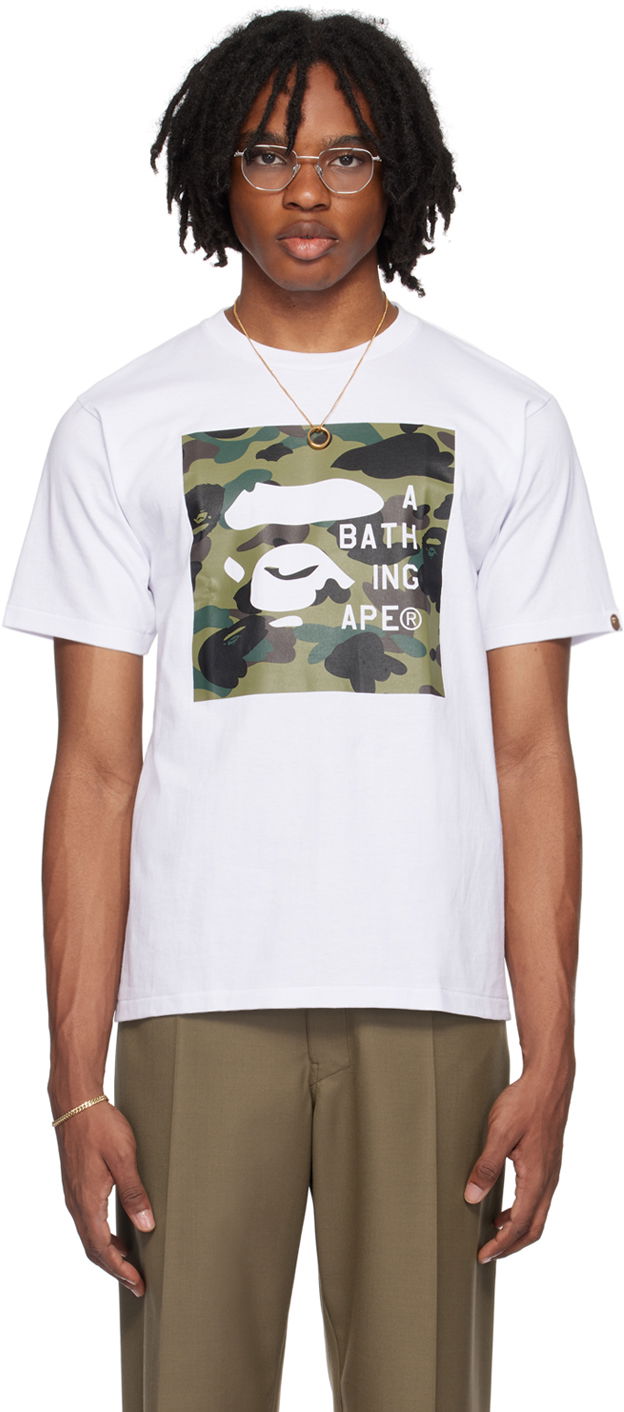 Тениска BAPE BAPE White 1st Camo T-Shirt Бяло | 001TEK301012M