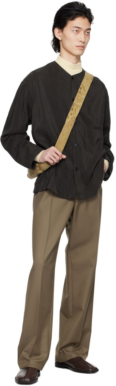 Риза LEMAIRE Lemaire Collarless Button-Up Shirt Черно | SH1065 LF208, 3