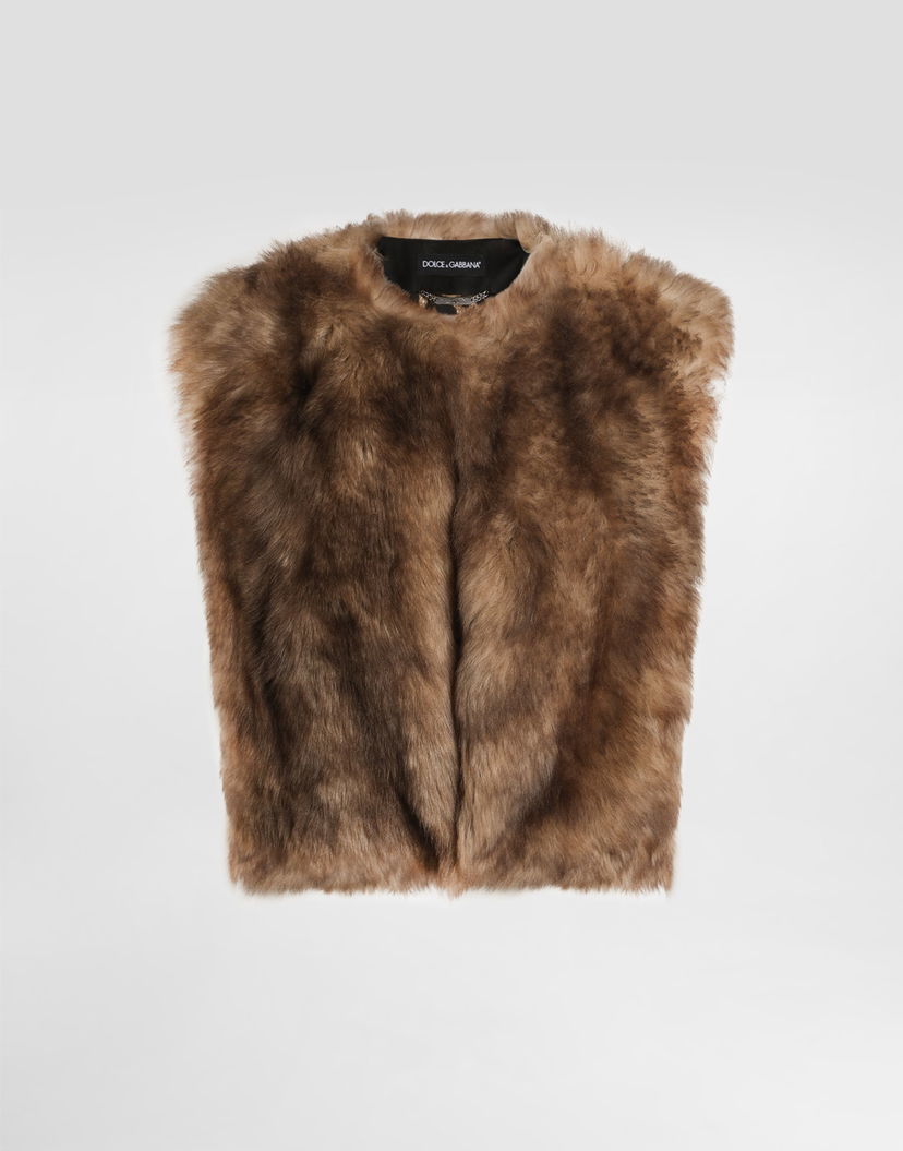 Жилетка Dolce & Gabbana Dolce & Gabbana Fur Vest Кафяво | F0W6LFFUP98S9002
