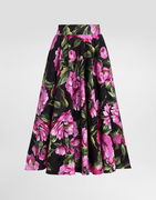 Dolce & Gabbana Peony Print Cotton Circle Skirt