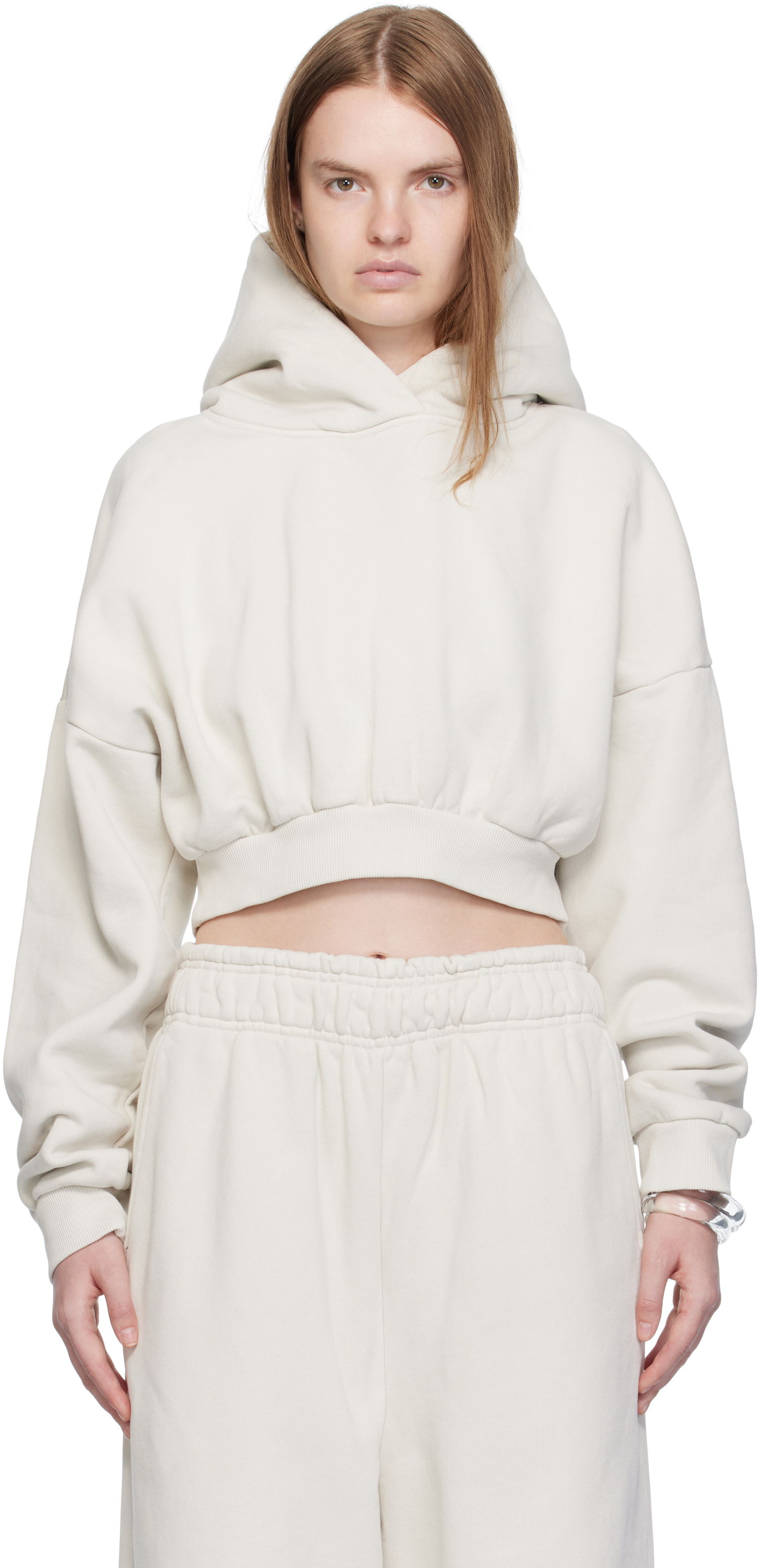 Суитчър Entire Studios Entire Studios Cropped Heavy Hoodie Бежово | ES2392RI, 0