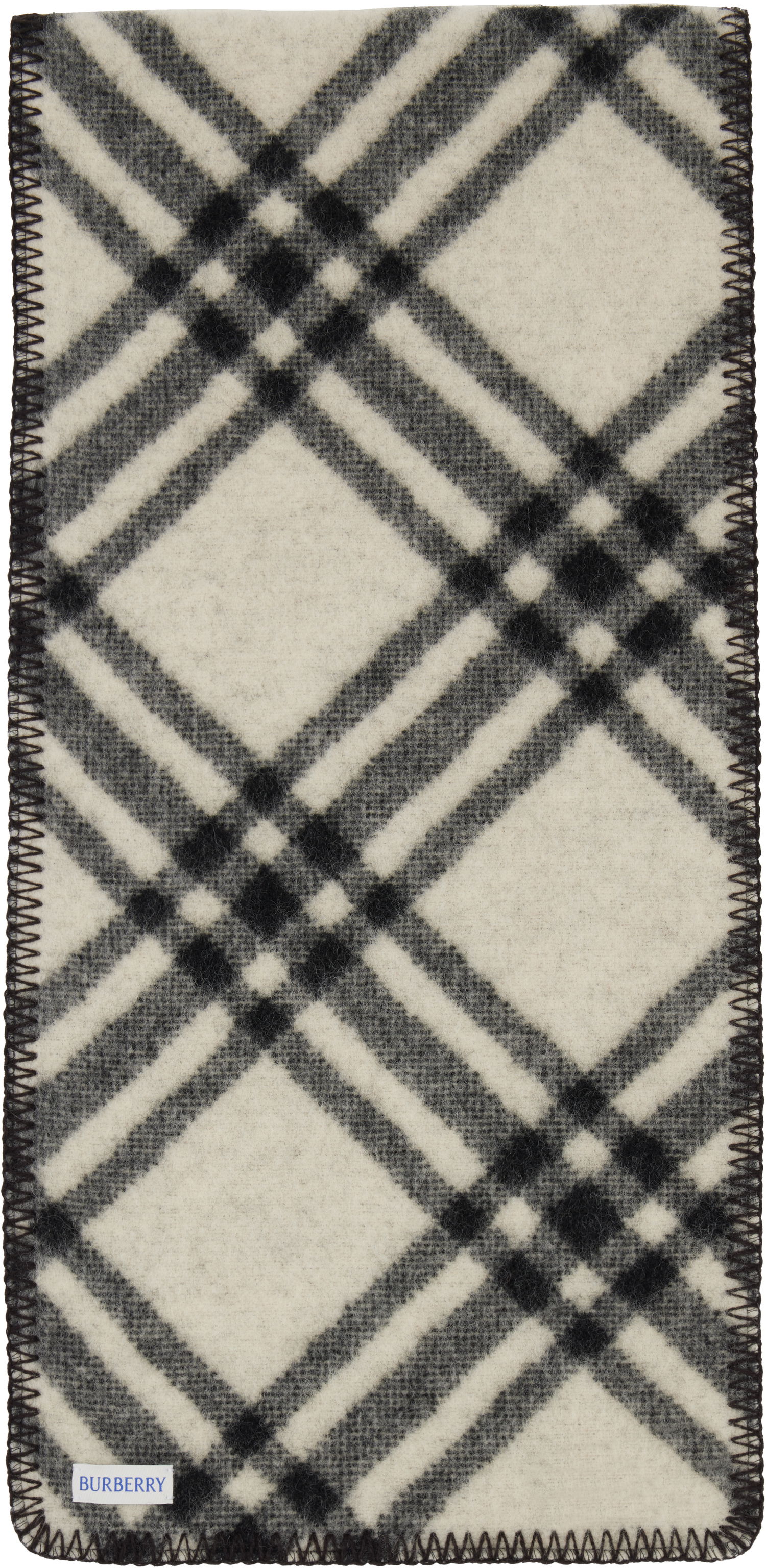 Шал Burberry Burberry Tri Bar Check Wool Scarf Черно | 8114301, 1