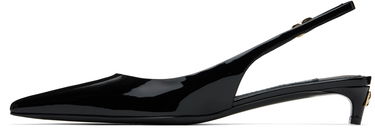 Кецове и обувки Dolce & Gabbana Dolce&Gabbana Patent Slingback Kitten Heels Черно | CG0701 A1471, 2