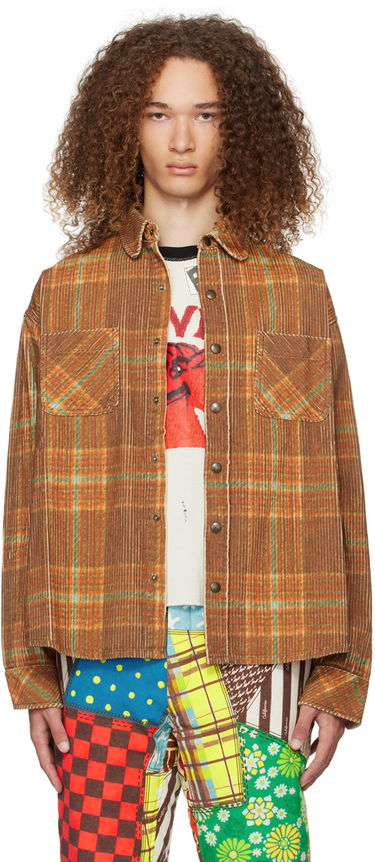 Риза ERL ERL Plaid Shirt Кафяво | ERL07B010, 0