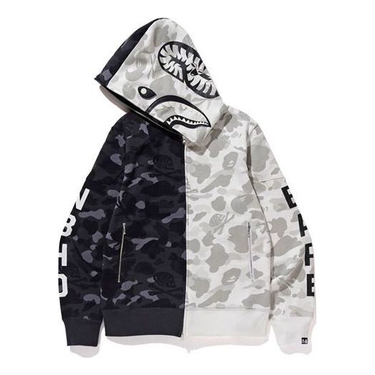 Суитчър BAPE Neighborhood Shark Camo Full Zip Hoodie Бяло | 1E73-115-941