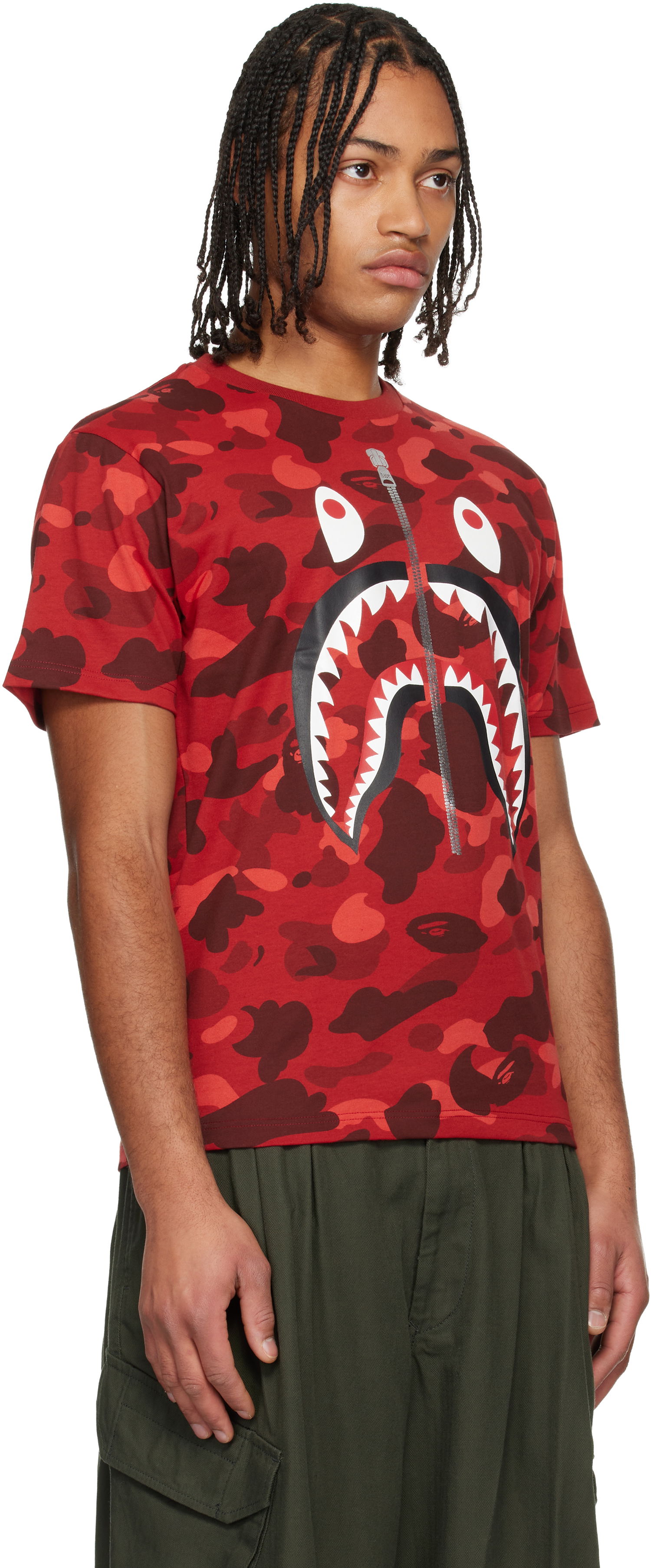 Тениска BAPE Camo Shark T-shirt Червено | 001CSL801017M, 1