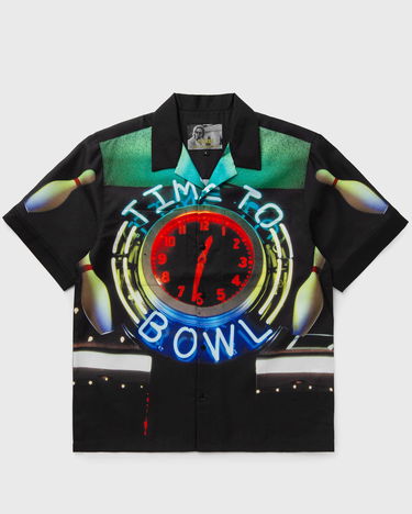 Риза Pleasures Time to Bowl Button-Up Shirt Черно | P25SU059-BLACK, 2